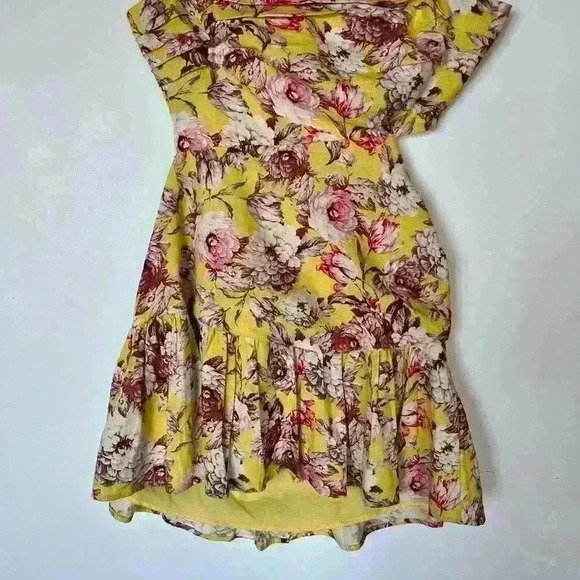 NEW! Bardot Gisella Linen Blend Strapless Tropical Floral Mini Dress - Picture 4 of 8